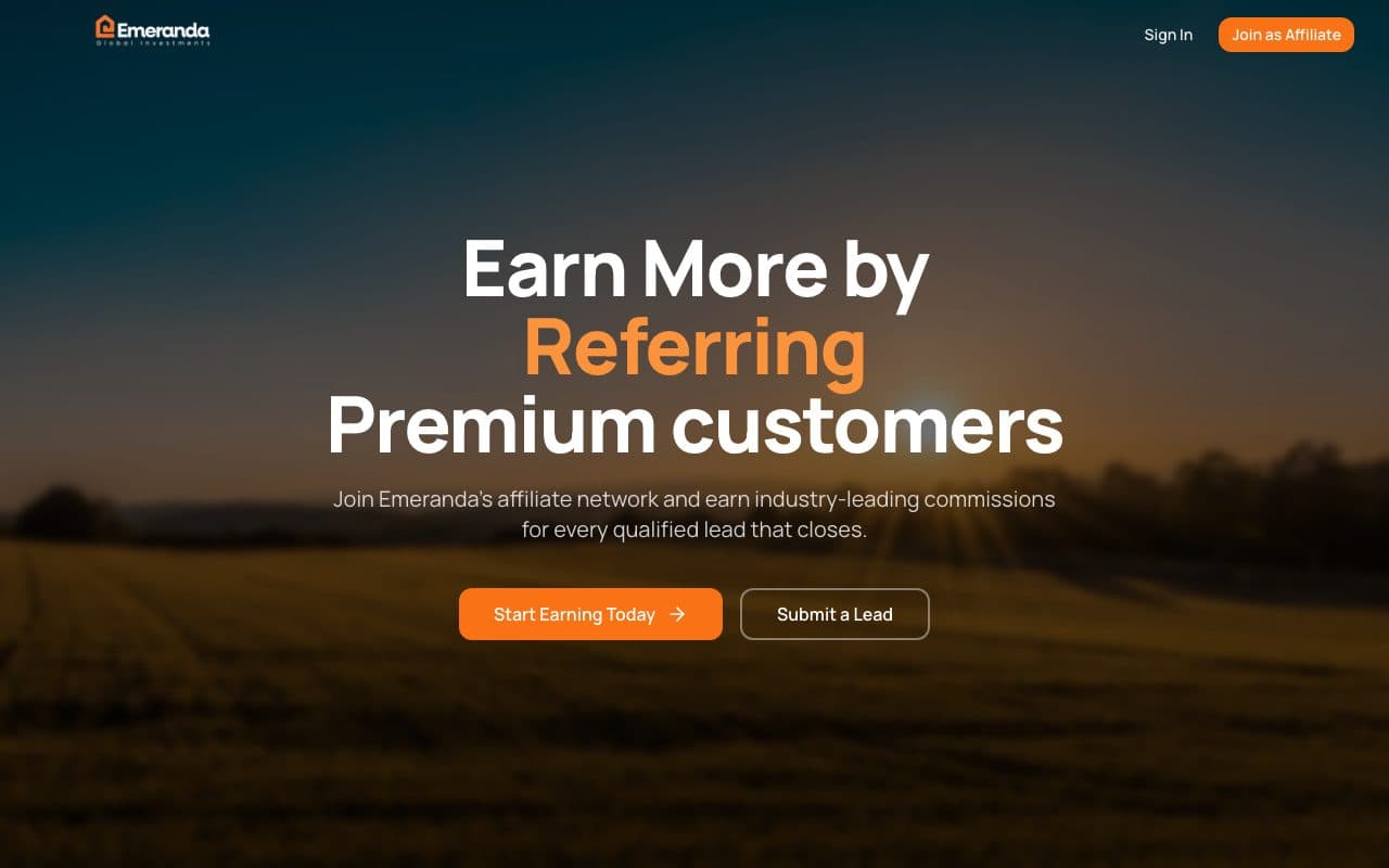Screenshot of Emeranda Affiliates