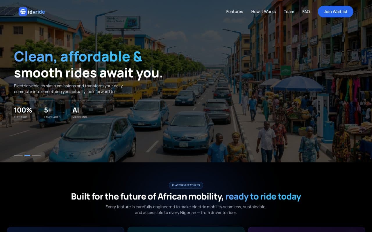 Screenshot of GidyRide